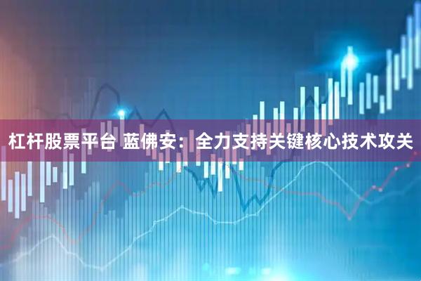 杠杆股票平台 蓝佛安：全力支持关键核心技术攻关